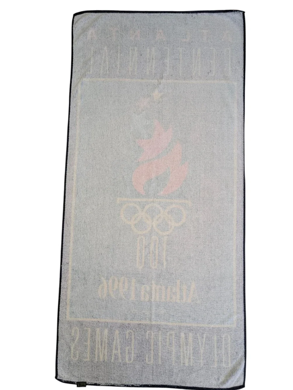 Vintage Cannon Atlanta 1996 Centennial Olympic Games Beach Towel - Black/Teal